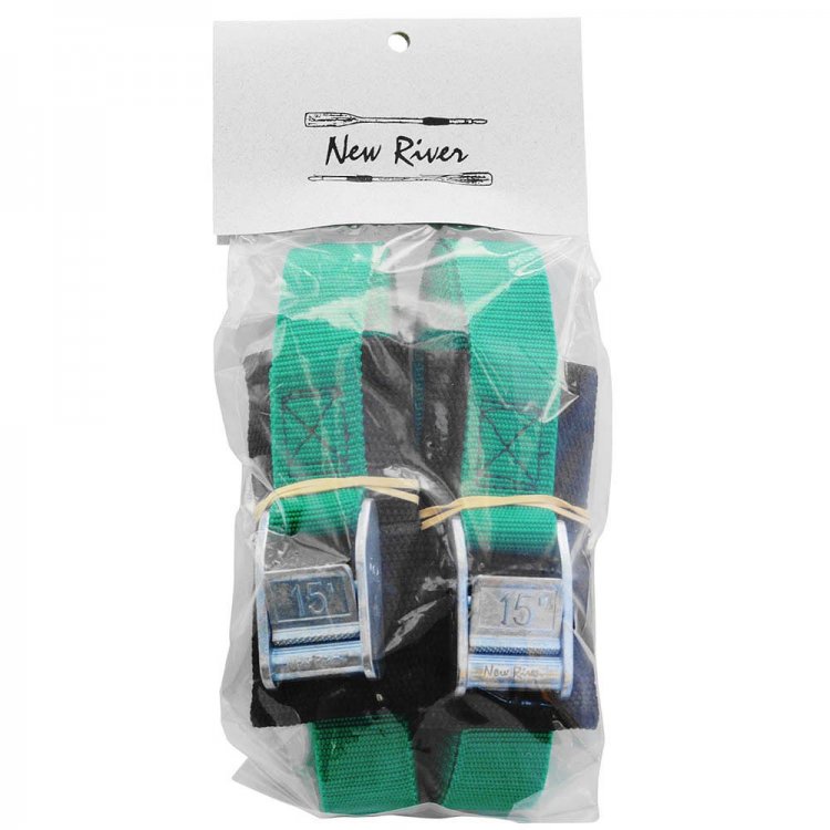 1" padded cam straps. packaged pair. 15ft green - Click Image to Close