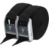 NRS 9' cam strap. packaged pair. stealth black